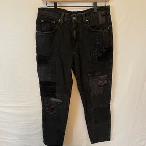Lauren Ralph Lauren Patchwork Tampered Jean Black Size 6